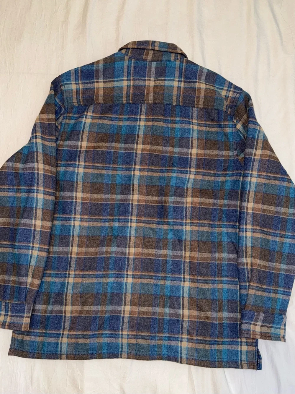 Weatherproof Men's Blue and Brown Plaid Zip-Up Sweater Shirt